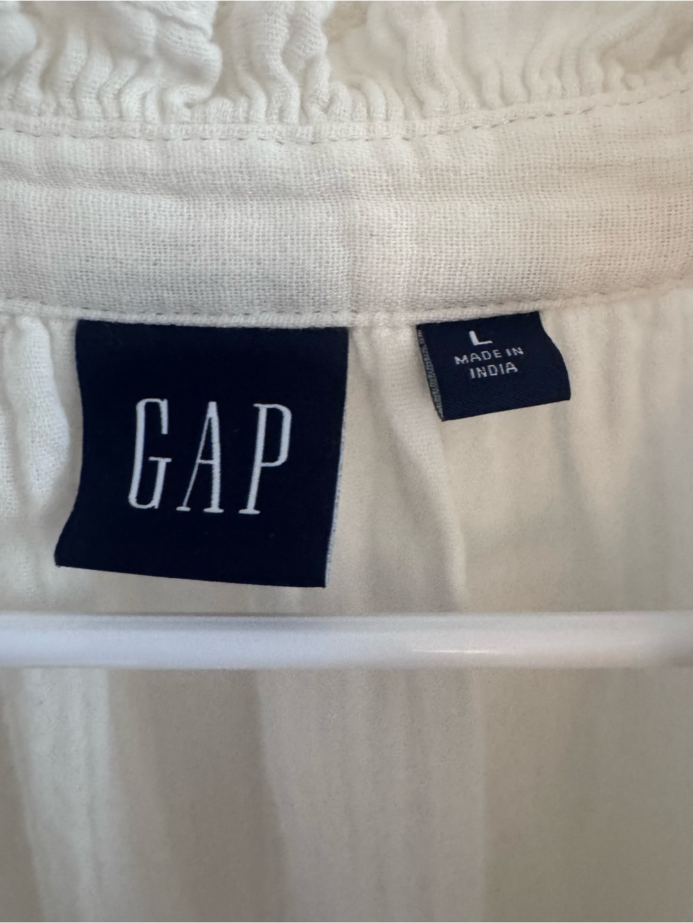 GAP white Ruffle-Neck Button Mini Dress - Picture 3 of 3